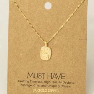 Must Have Gold Sunrise Pendant Necklace